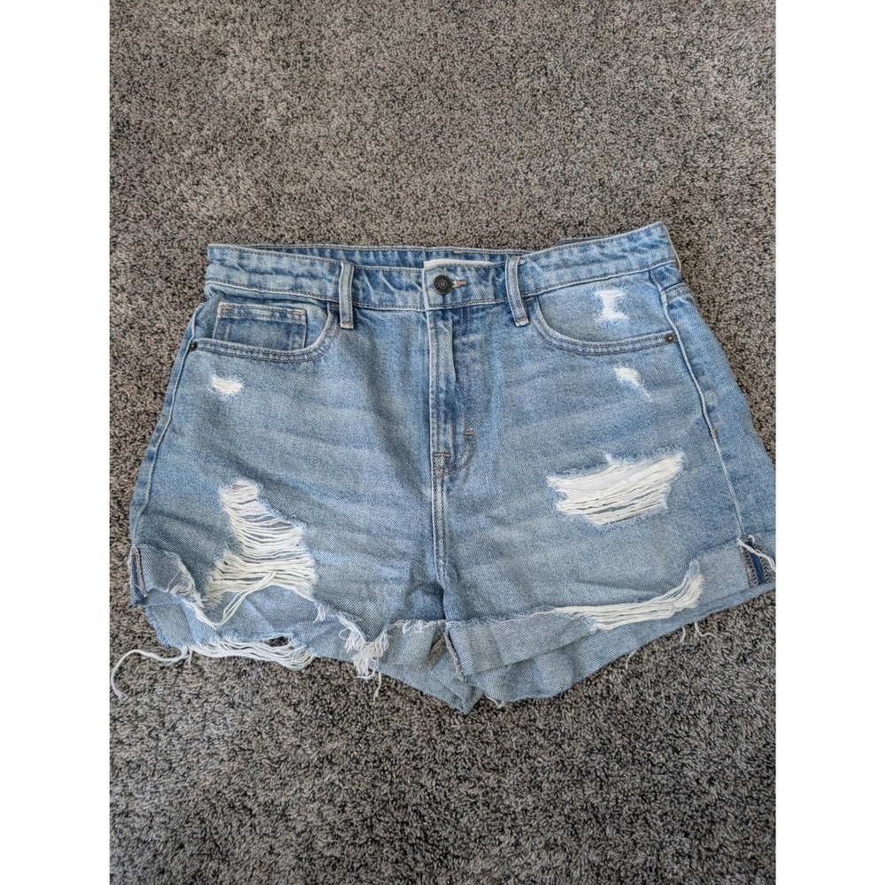 Hidden Jeans Light Wash Distressed Denim Shorts High Rise Size M HD4127BF-LT